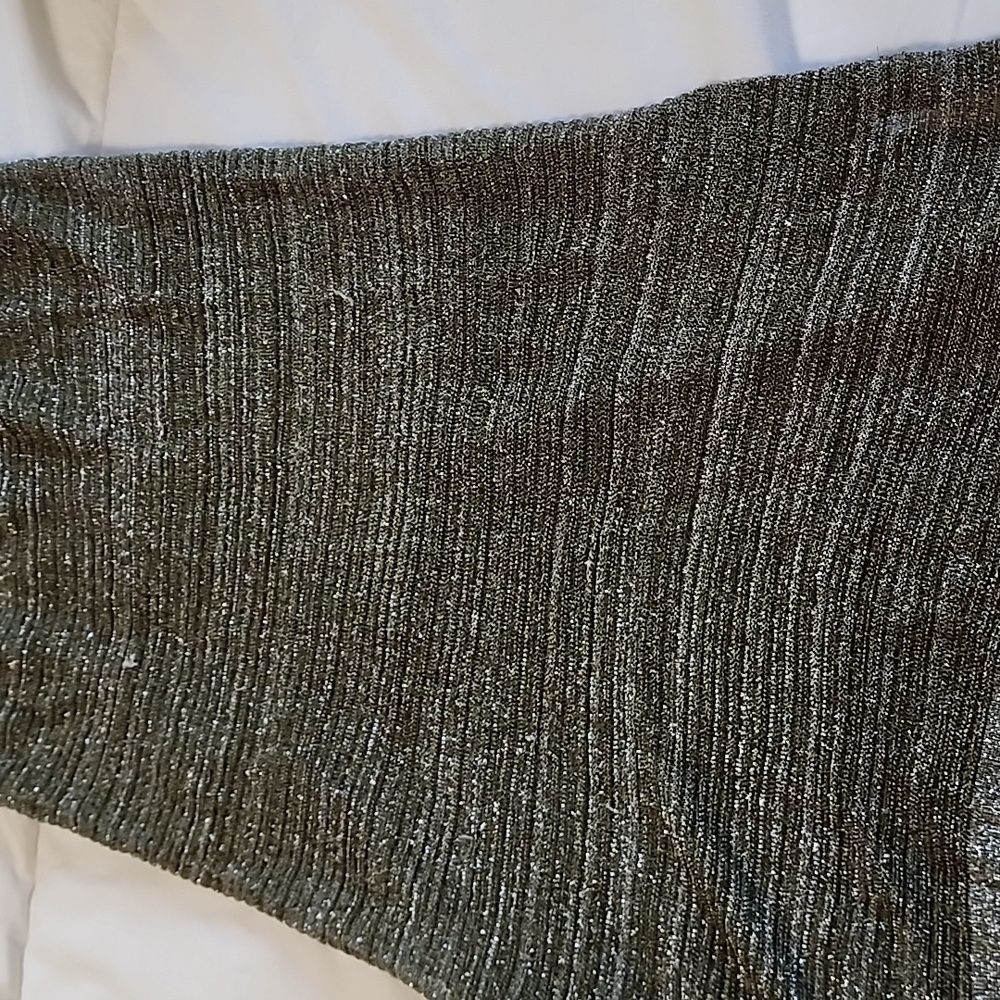 BEBE Metallic See-Through Top with 2 Zippers on the Side Size Small